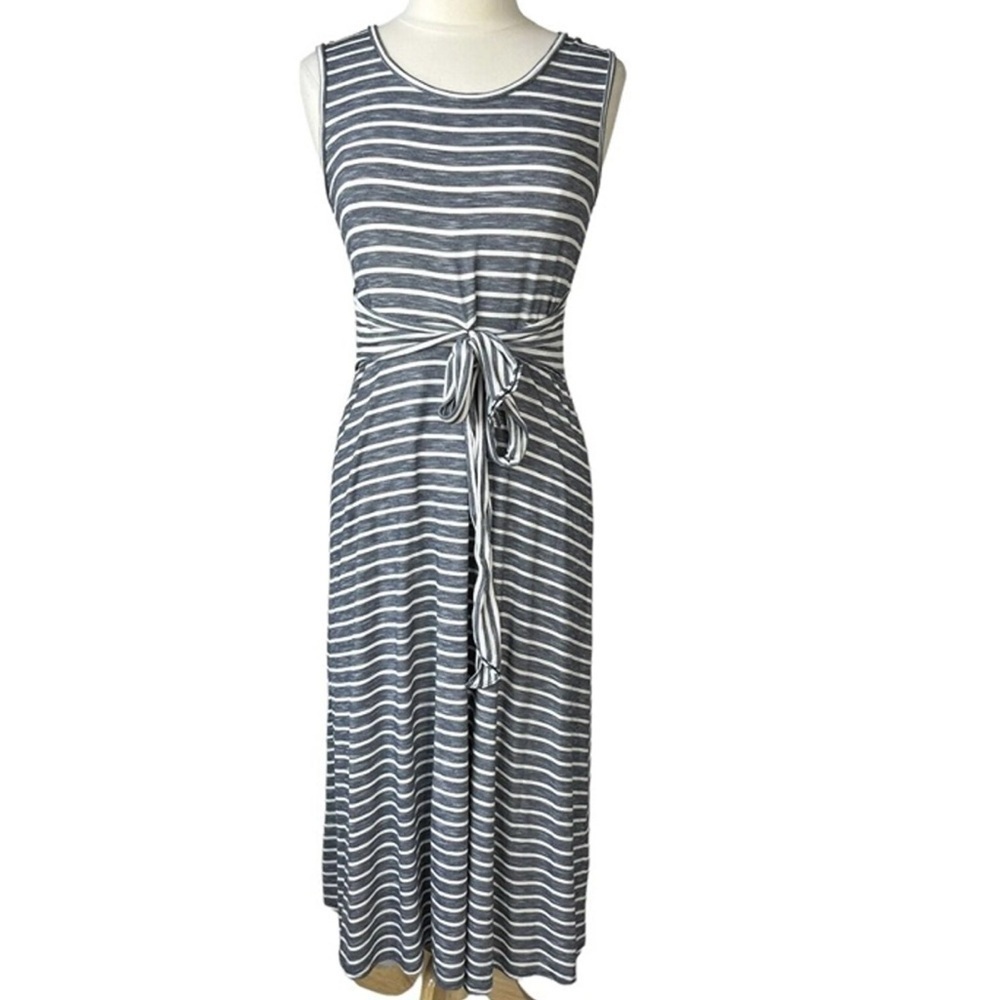 Max Studio Sz XS sleeveless striped tie waist sleeveless‎ casual dress